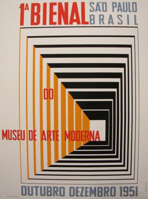 Antonio Maluf Cartaz para a I Bienal de São Paulo em 1951 500x669 - Série Avenida Paulista: Belvedere ao MASP - exposição fotográfica virtual.