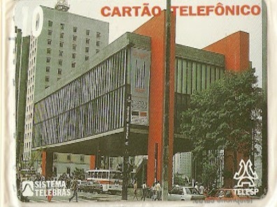 cartao telefonico - Série Avenida Paulista: a história retratada em cartões postais