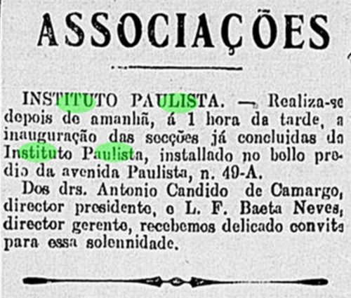 associacoes 500x425 - Série Avenida Paulista: o Instituto Paulista, que era e não era na Avenida Paulista
